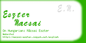 eszter macsai business card