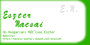 eszter macsai business card